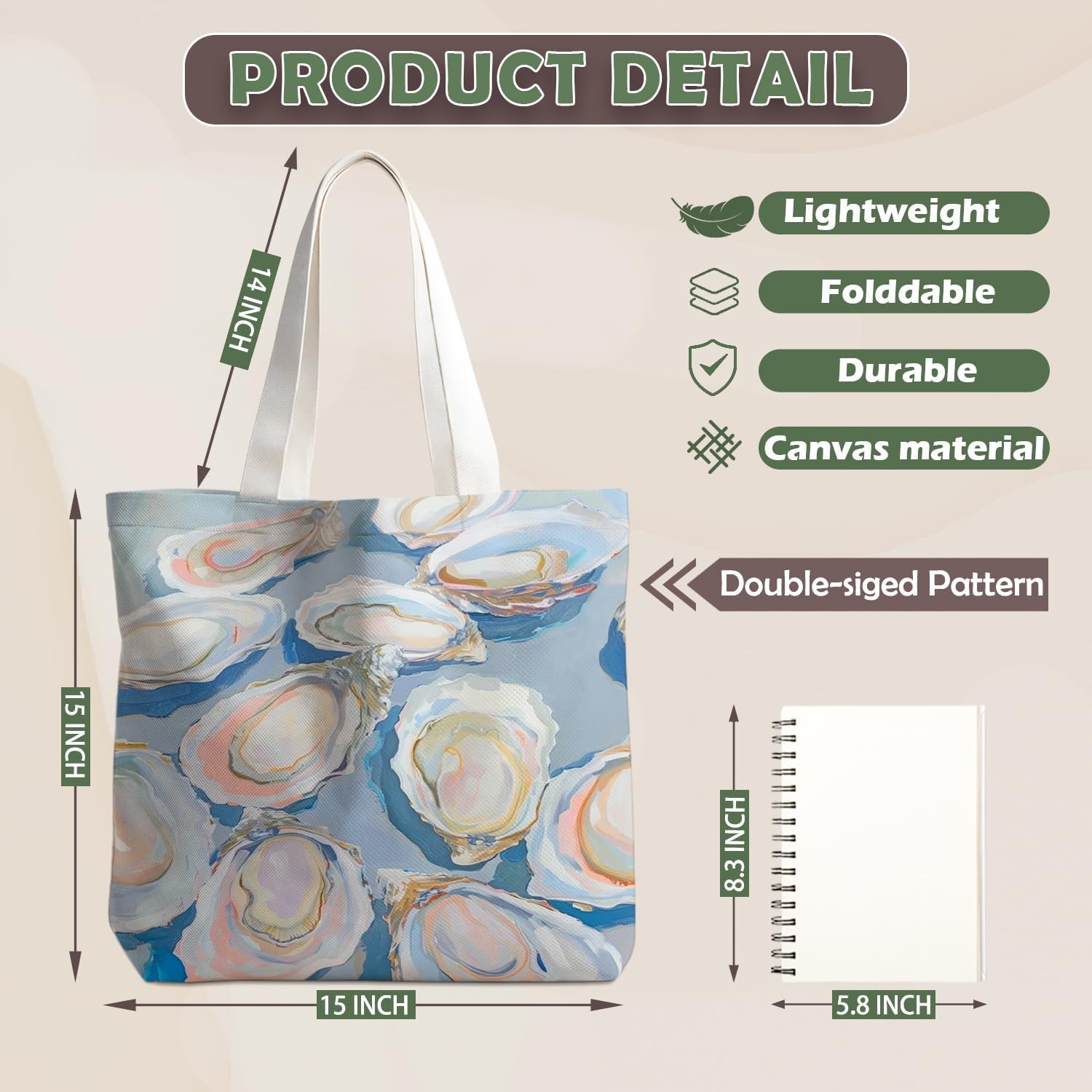 Tote Bag Gifts for Women, Canvas Aesthetic Reusable Grocery Bags Shopping Bags - Image 5