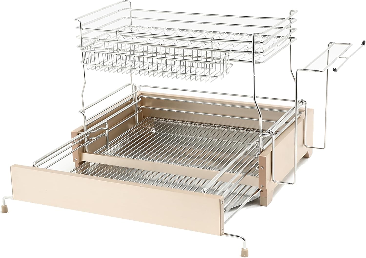 Edge Noble Dish Rack (Champagne Gold, 13.6" H x 20.5" W x 13.4–21.6" D)