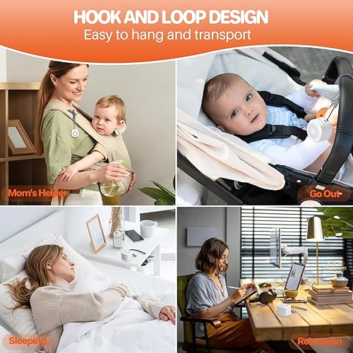 Miniatura 5 de FUNYKICH Máquina de sonido de ruido blanco de viaje con luz colorida, mini máquina de sonido portátil para bebés, adultos y niños con 10 sonidos,