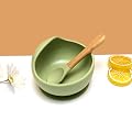 Kids Station 2 Piece BPA-Free Silicone Baby Feeding Set - Bowl - Spoon - Make Mealtime Fun and Easy for Your Little O