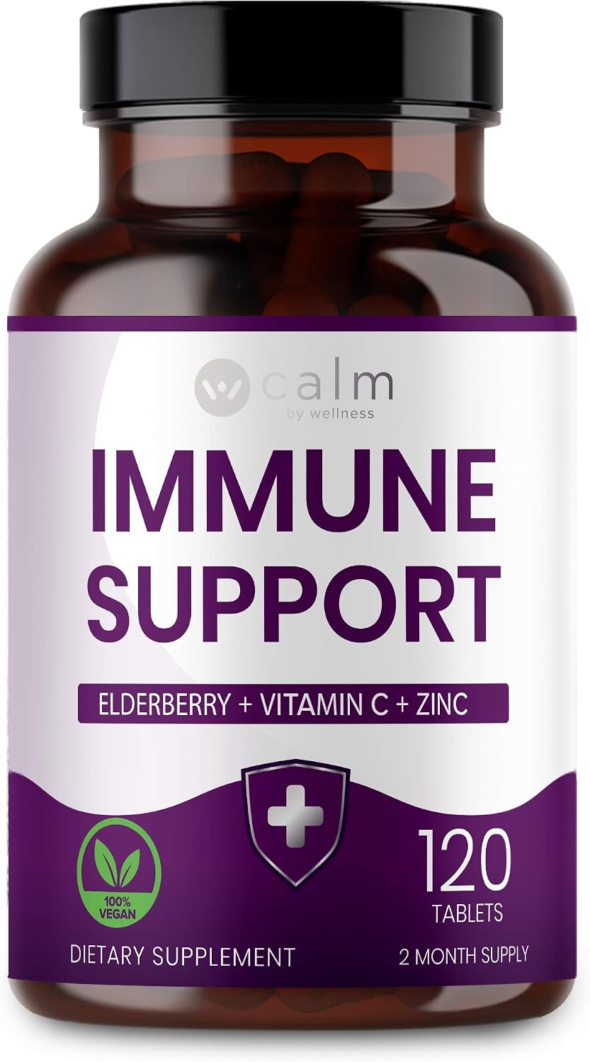 Sambucus Elderberry Immune Support, Rich in Vitamin C & Zinc, High in Antioxidant Flavonoids | Super Concentrated Organic Sambucus Extract - Promotes Healthy Stress Response - 120 Capsules