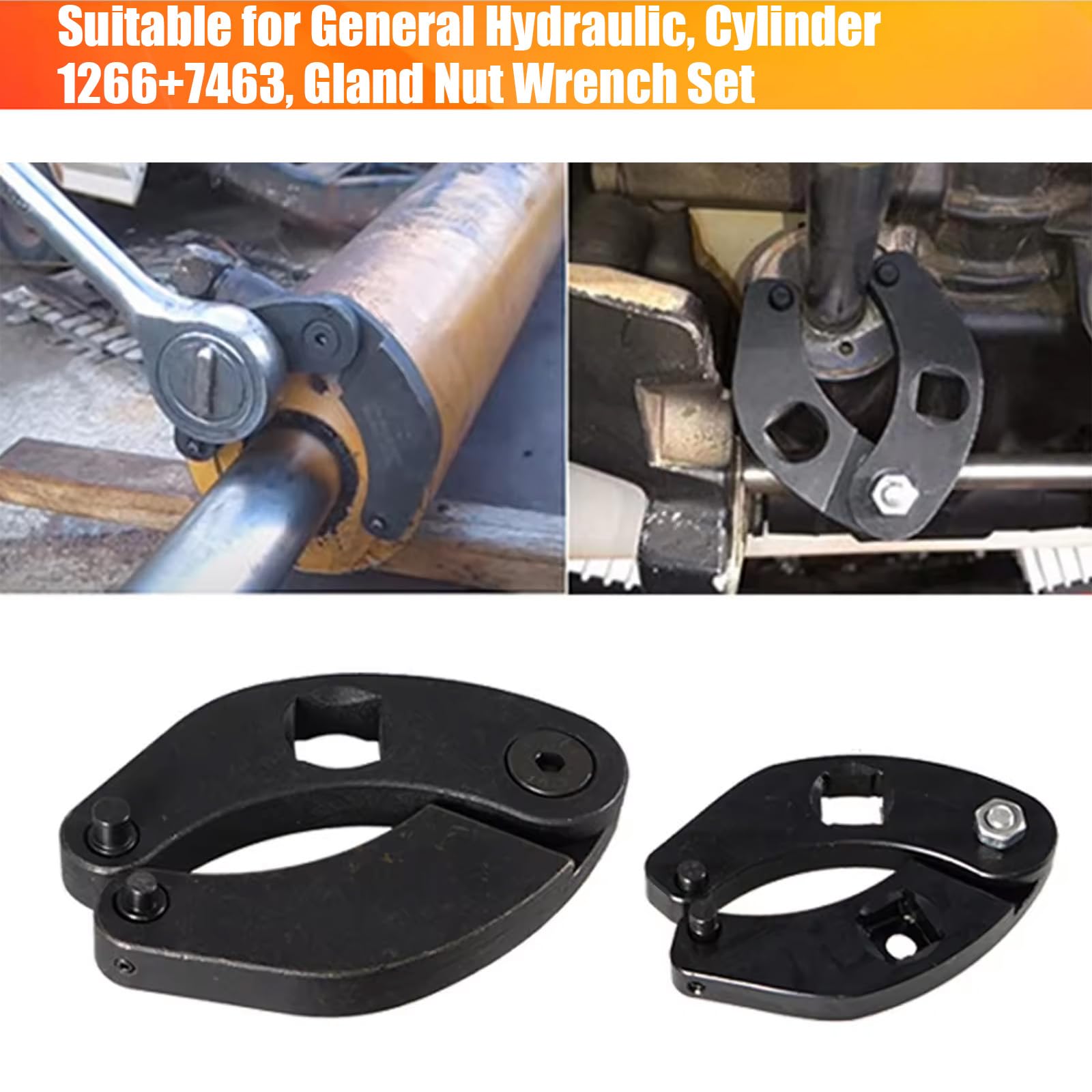 Hydraulikzylinder Schlüssel 1266 & 7463,Large and Small Adjustable Gland Wrench für hydraulische Zylindermuttern von 5,1 cm bis 15,2 cm, 2,5 cm bis 8,9 cm (2 Stück)
