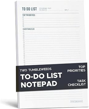 To Do List Notepad - Daily Task Planner, Checklist, and Organizer - Planner pad for work and school productivity - 7 x 10" - 50 Sheets
