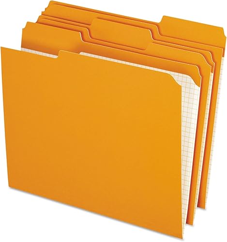 Pendaflex Carpetas de archivos a color con rejilla interior, tamaño carta, naranja, corte 13, 100BX (R152 13 ORA)
