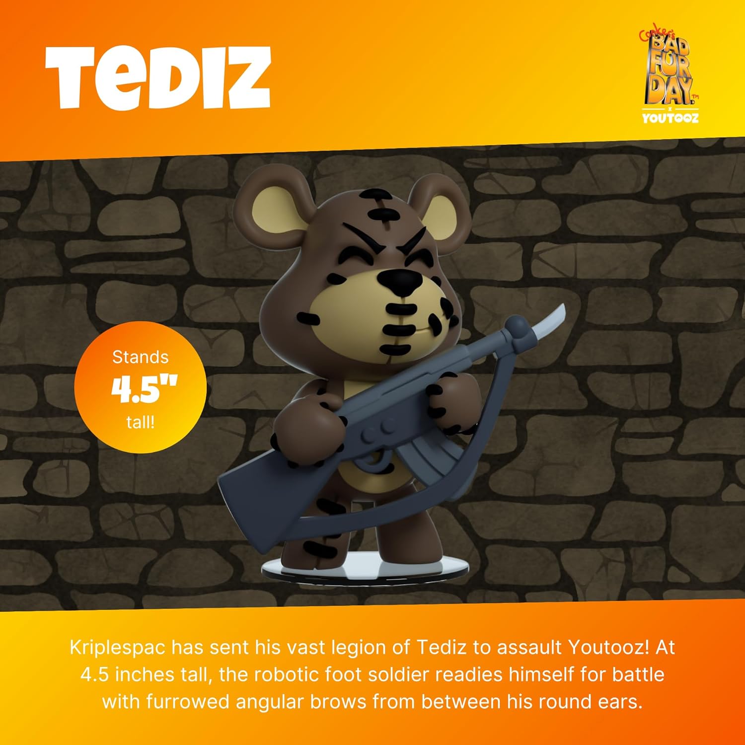 Youtooz Tediz 4.5" Vinyl Figure, Official Licensed Collectible from Conkers Bad Fur Day Video Game, by Youtooz Conkers Bad Fur Day Collection