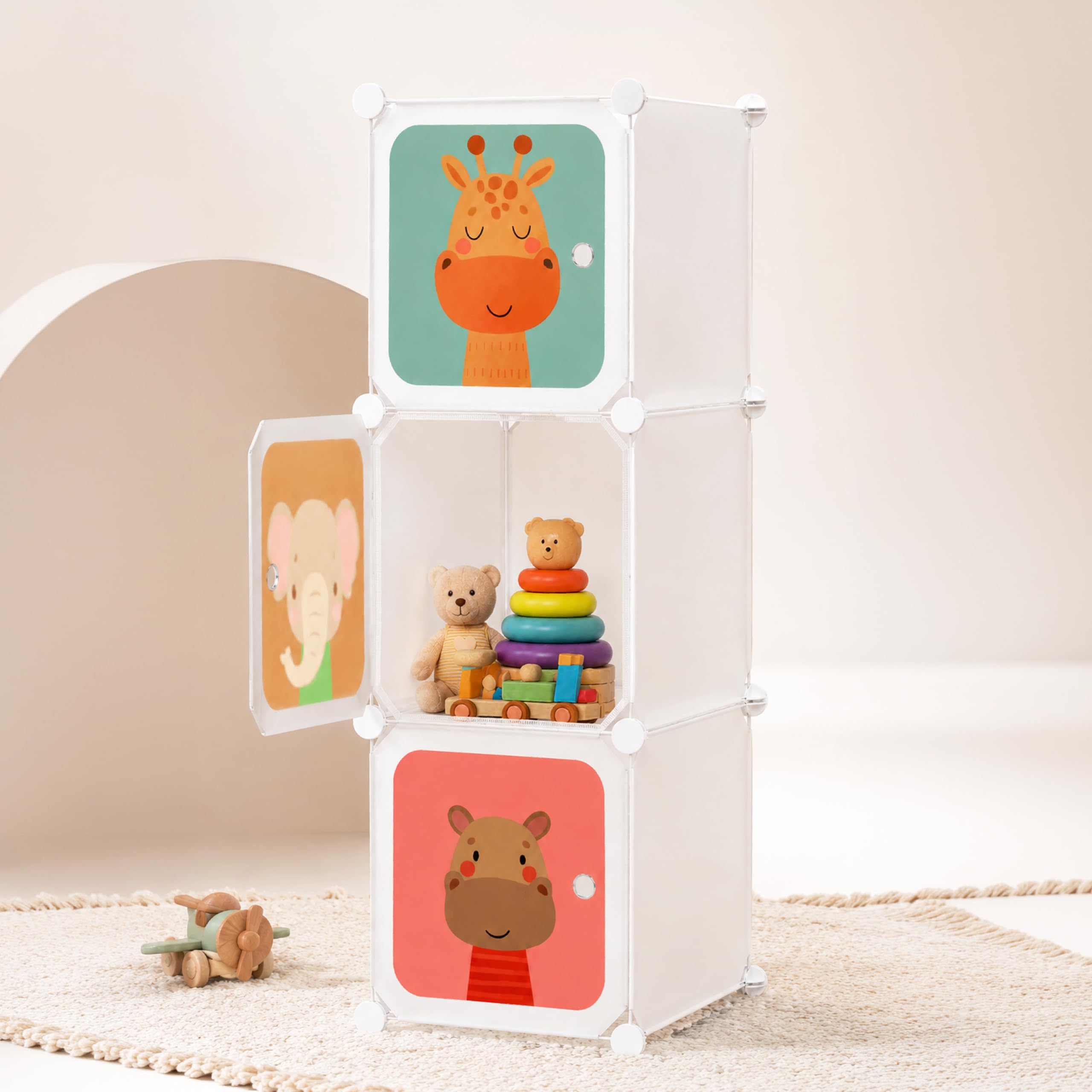 Lifelong DIY Storage Cabinet Almirah | 3 Racks for Organized Storage | Multipurpose Wardrobe for Kids Clothes, Toys & Books | Lightweight, Portable & Spacious Shelf for Home Use (LLHSRK02, White)-image-28