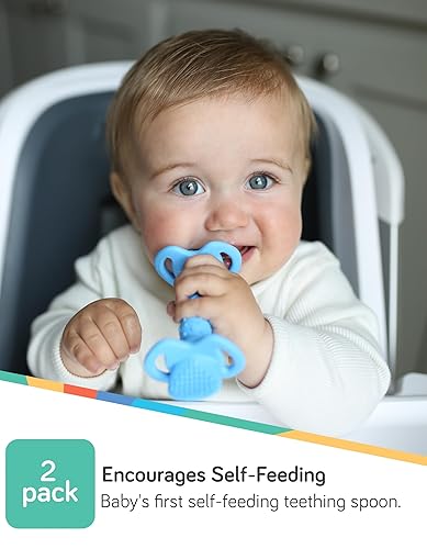 Miniatura 2 de Nuby Dipeez 2 en 1 cucharas de siliconamordaza 2 unidades los colores pueden variar