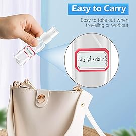 Zoizocp Spray Bottles, 2oz/50ml, 3.4oz/100ml Clear Empty Fine Mist Plastic Mini Travel Bottle Set, Small Refillable Liquid Containers with 2pcs Funnels and 24pcs Labels (4 Pack)