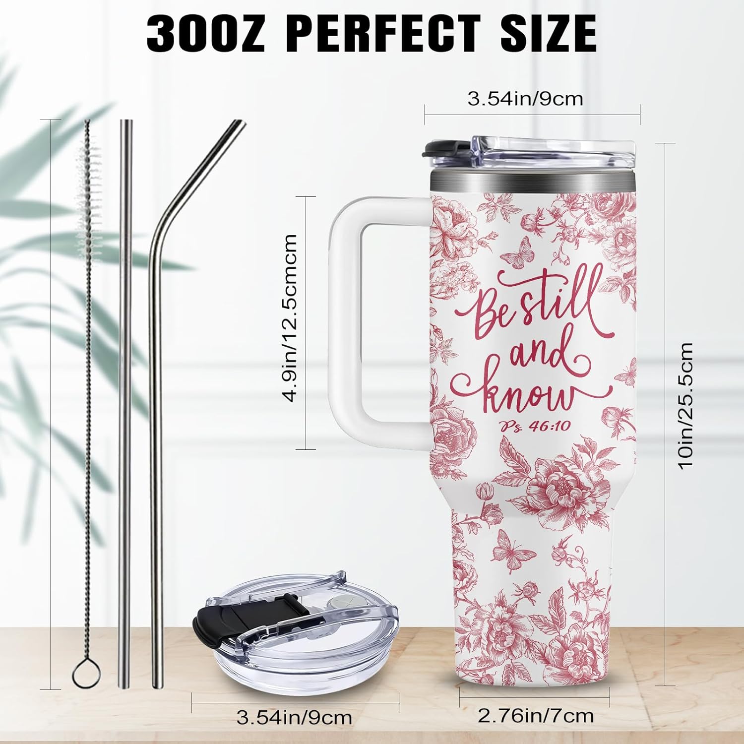 Christian Tumbler For Women, 30 Oz Floral Stainless Steel Vacuum Tumbler, Birthday Christmas Graduation Gifts For Women Mom Sister Best Friends, Travel Coffee Insulated Cup - Image 3