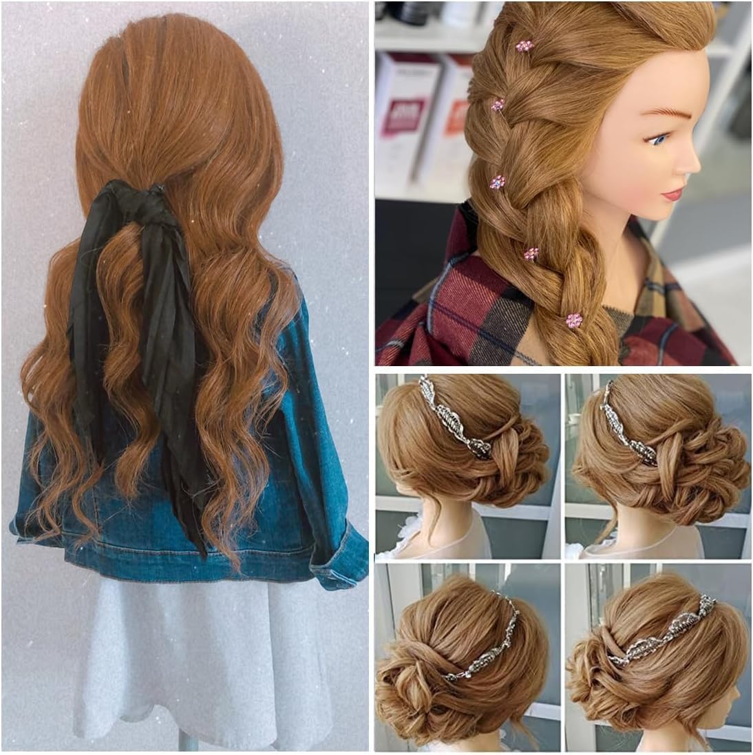 Female Mannequin Head with Hair with Shoulders 24 Inch 100% Real Hair Manikin Training Doll Head Styling for Cosmetology Hairdresser Barber Practicing (613 Blonde)