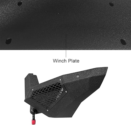 Miniatura 37 de Vijay - Parachoques delantero con textura negra con placa de cabrestante y 5 luces LED y 2 anillos en D de 4.75 T para Tacoma 2005-2015