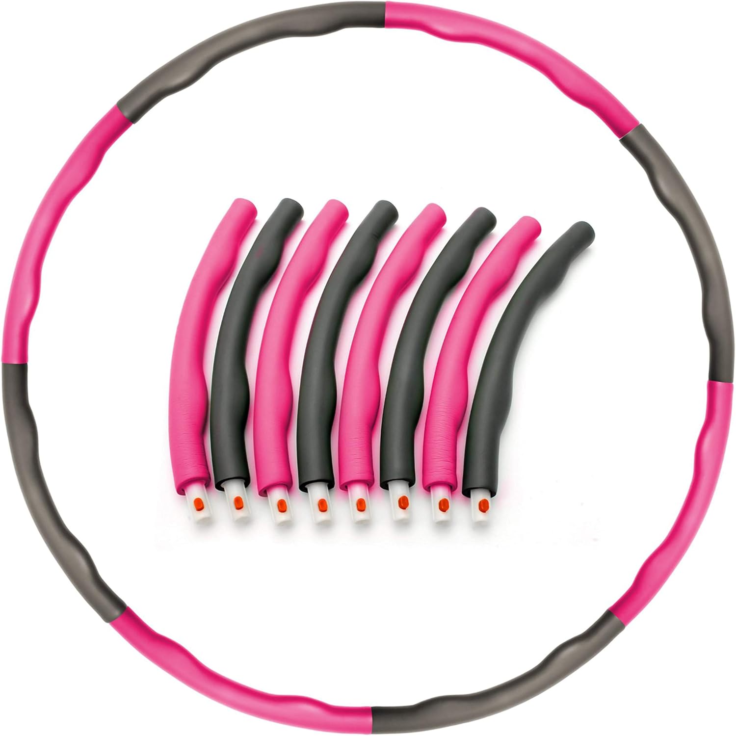 Weighted Hula Hoop For Adult Exercise Foam Padded Smart Wavy Hoop With Skipping Rope & Measuring Tape For Indoor/Outdoor Use Workout Equipment Unisex Fitness Ring - Image 5