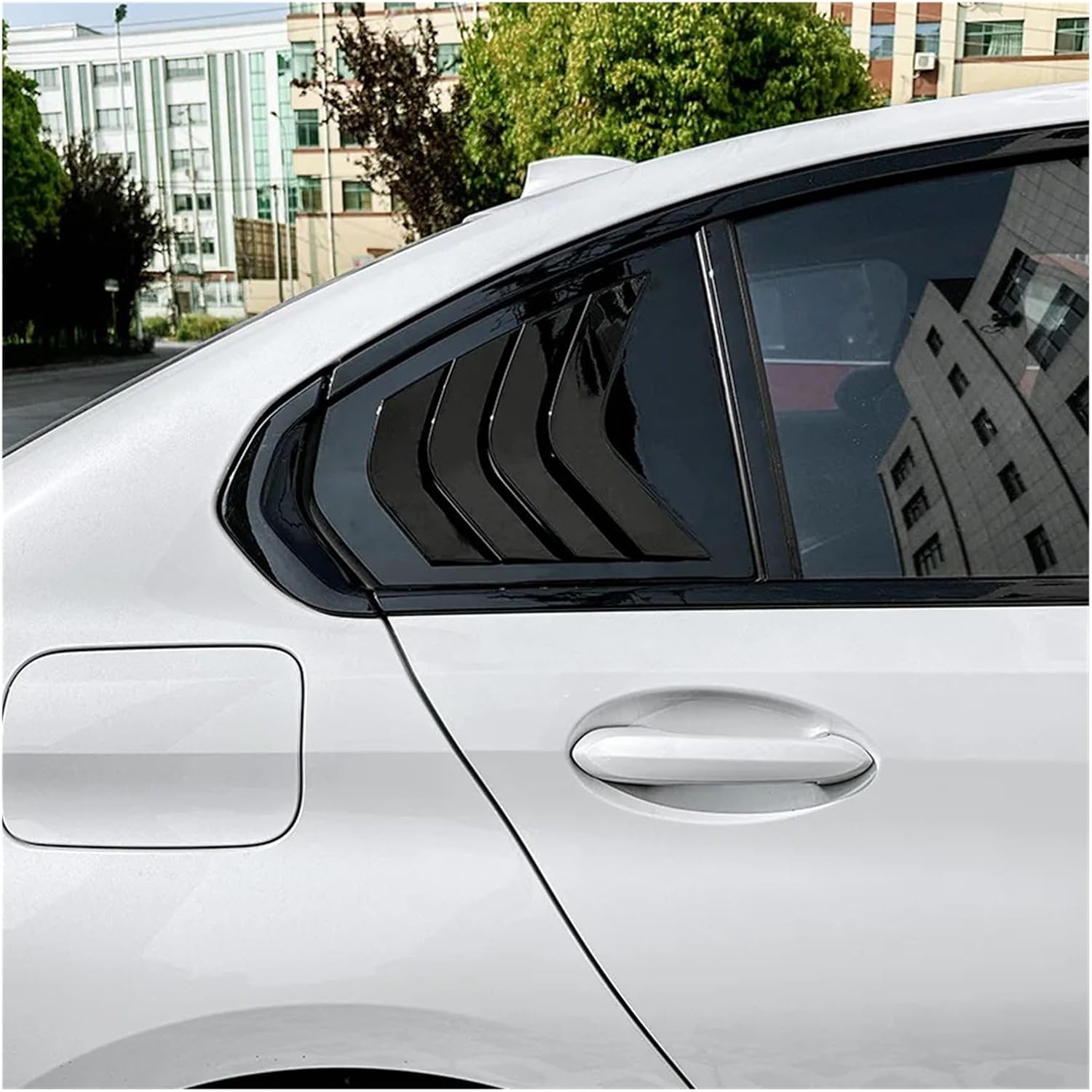 Car Rear Window Side for BMW 3 Series G20 320i 325i 330i 2019-2023 Blinds Triangle Louver Vent Shutter Sticker Accessories(Glossy Black)