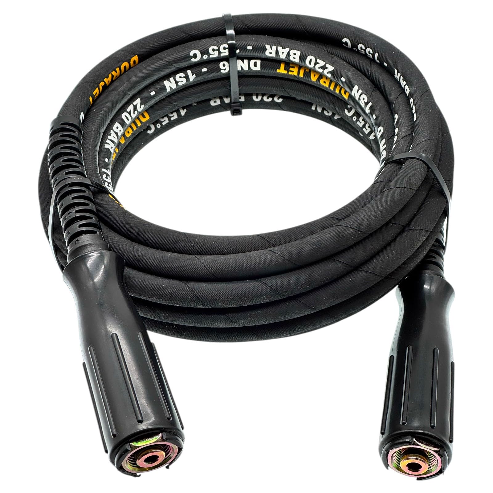 M&M Smartek tubo HP 20 m, 220 bar, per Kärcher/Kränzle, rinforzato | Tubo rinforzato alta pressione con protezione antipiega; controllare raccordi, pressione, temperatura e apparecchio.