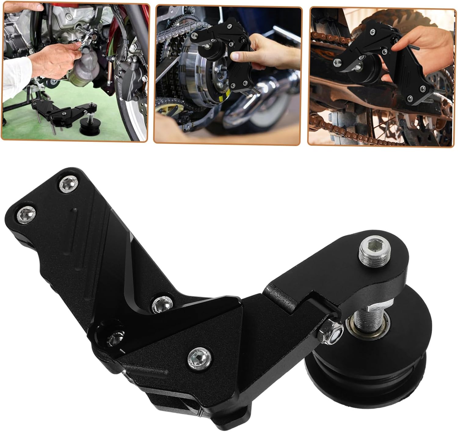 Motorcycle Chain Tensioner Metal Tension Adjuster for Enhanced Stability and Safety Fit for Various Motorcycle Models Durable Anti-slip Design for Smooth Riding
