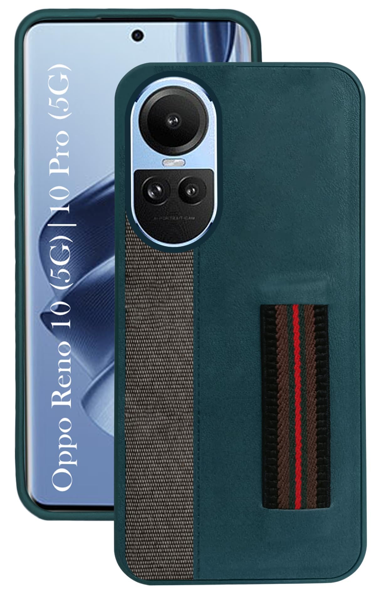 Jkobi Back Cover Case for Oppo Reno 10 5G | Oppo Reno 10 Pro 5G (Strip Chain Holder Socket | Green) (B0D11S74CL) Amazon Price History, Amazon Price Tracker