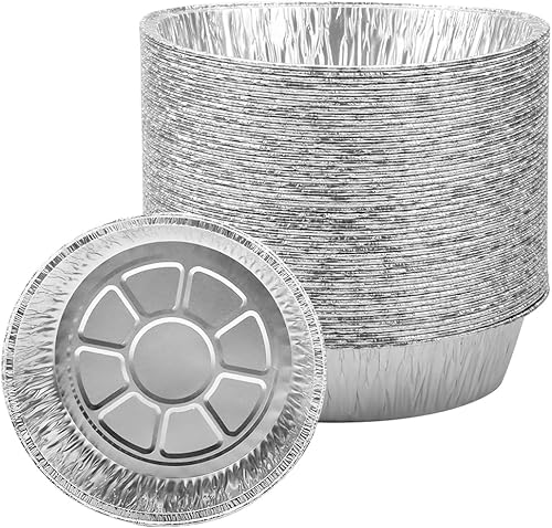 Forros desechables para freidora de aire de aluminio con revestimiento antiadherente, redondos, 50 unidades, de papel de aluminio a prueba de