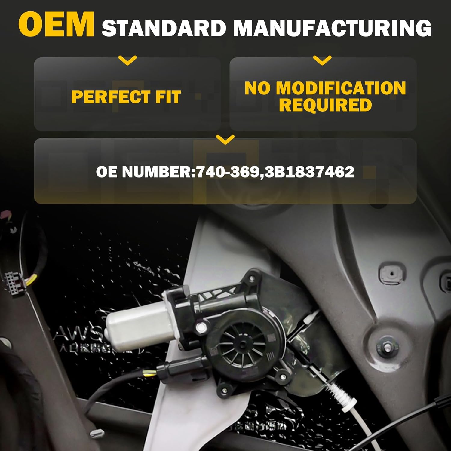 Power Window Regulator without Motor Assembly Replacement Front Right Passenger Side Window Regulator fit for 1998-2005 For VW For Passat Replace OE 3B1837462 740-369