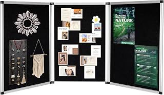 3 Panel Trade Show Presentation Board,Poster Board with Storage Bag Large Tabletop Display Board Folding Art Panel Display for School,Vendor Events,Science Fair Exhibitions (B)