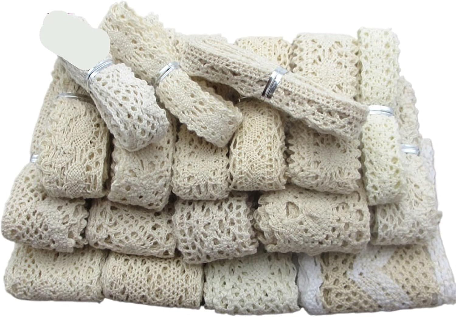 Encaje de algodón para bodas y detalles hechos a mano en tono beige de 12y