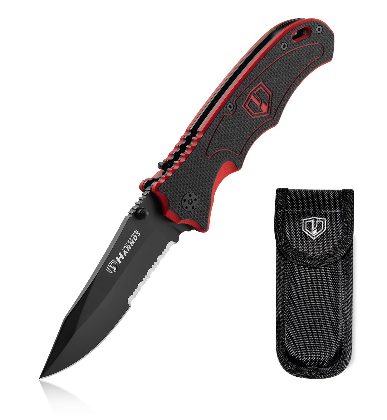 Folding Hunting Knife 4.2 - Blade Military-Grade Double Safety Lock Tactical Gear with Sheath