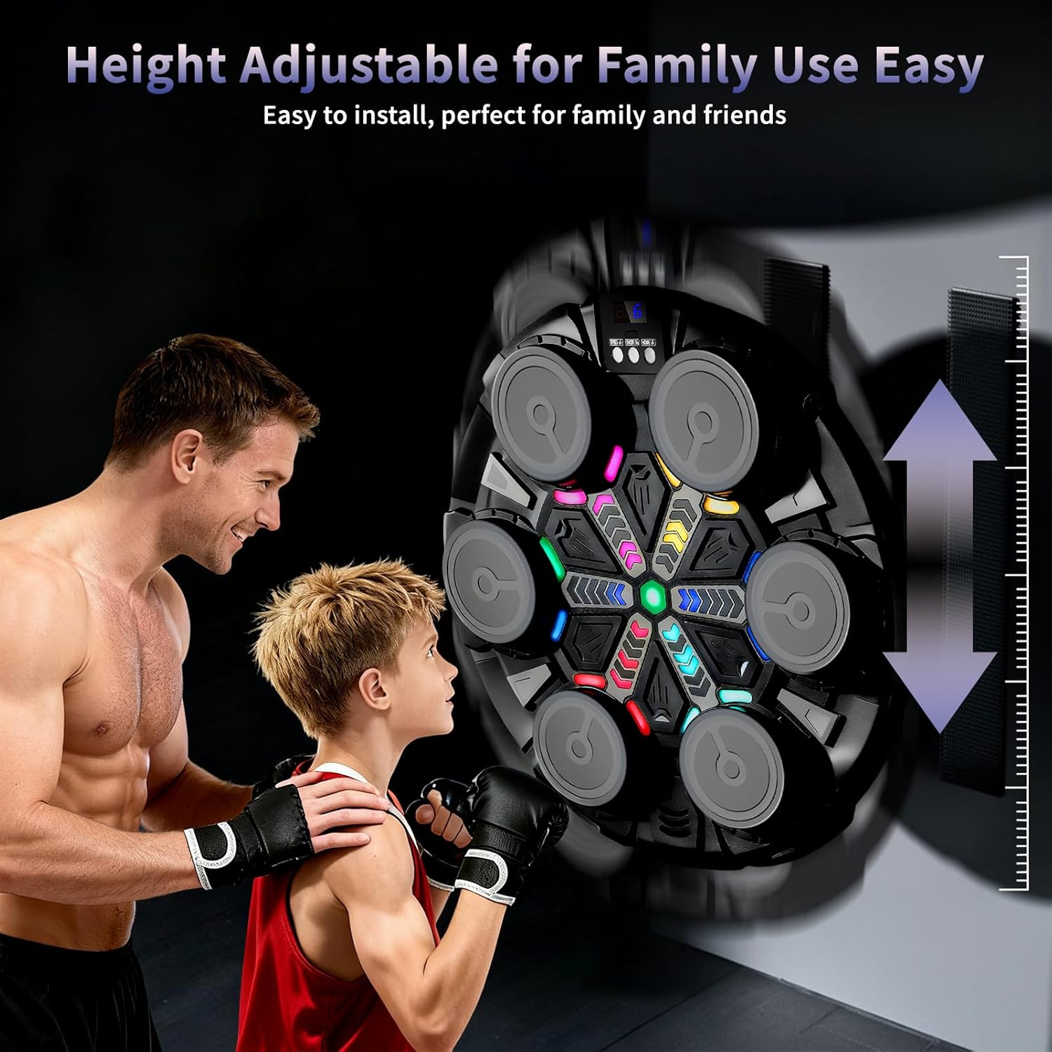 2026 Upgraded Music Boxing Machine,9 Modes & Speeds Wall Mounted Smart Boxing Equipment Trainer with LED Rhythm Lights,Home Indoor Fitness Equipment,Boxing Gloves Included for Teenagers Boys Girls