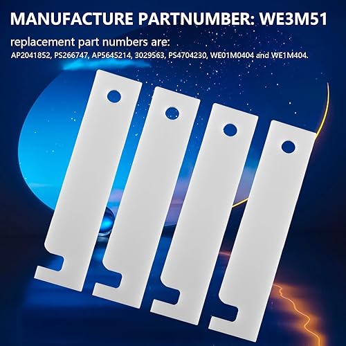 Miniatura 4 de 8 piezas WE3M51 WE3M52 de reemplazo de rodamiento de tambor para secadora de ropa, sustituye a AP2041852, PS266747, AP5645214, AP5330786, 2216425,