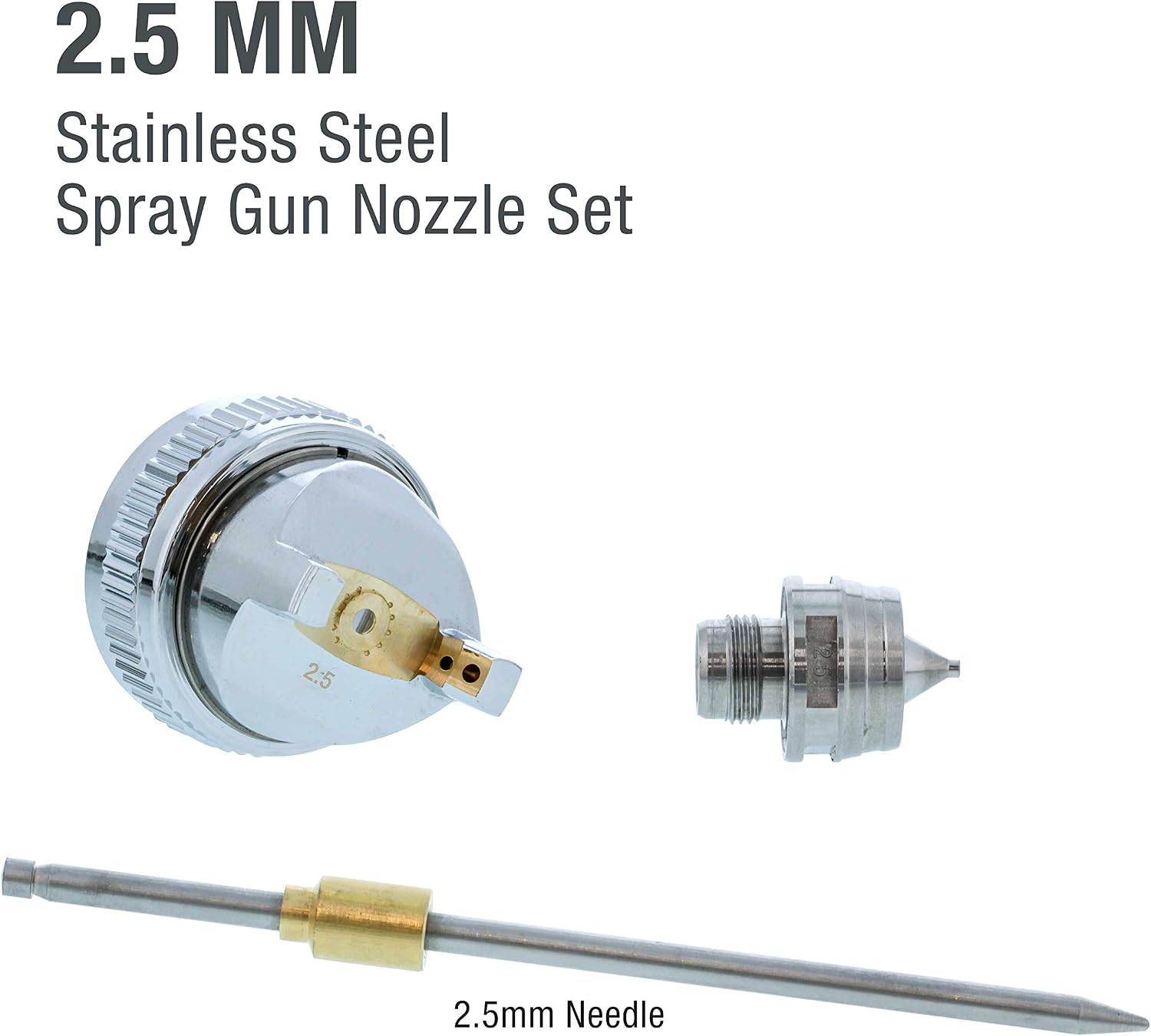 TCP Global 2.5 Needle,Nozzle, Air Cap Set for The G6600 Series Spray Gun