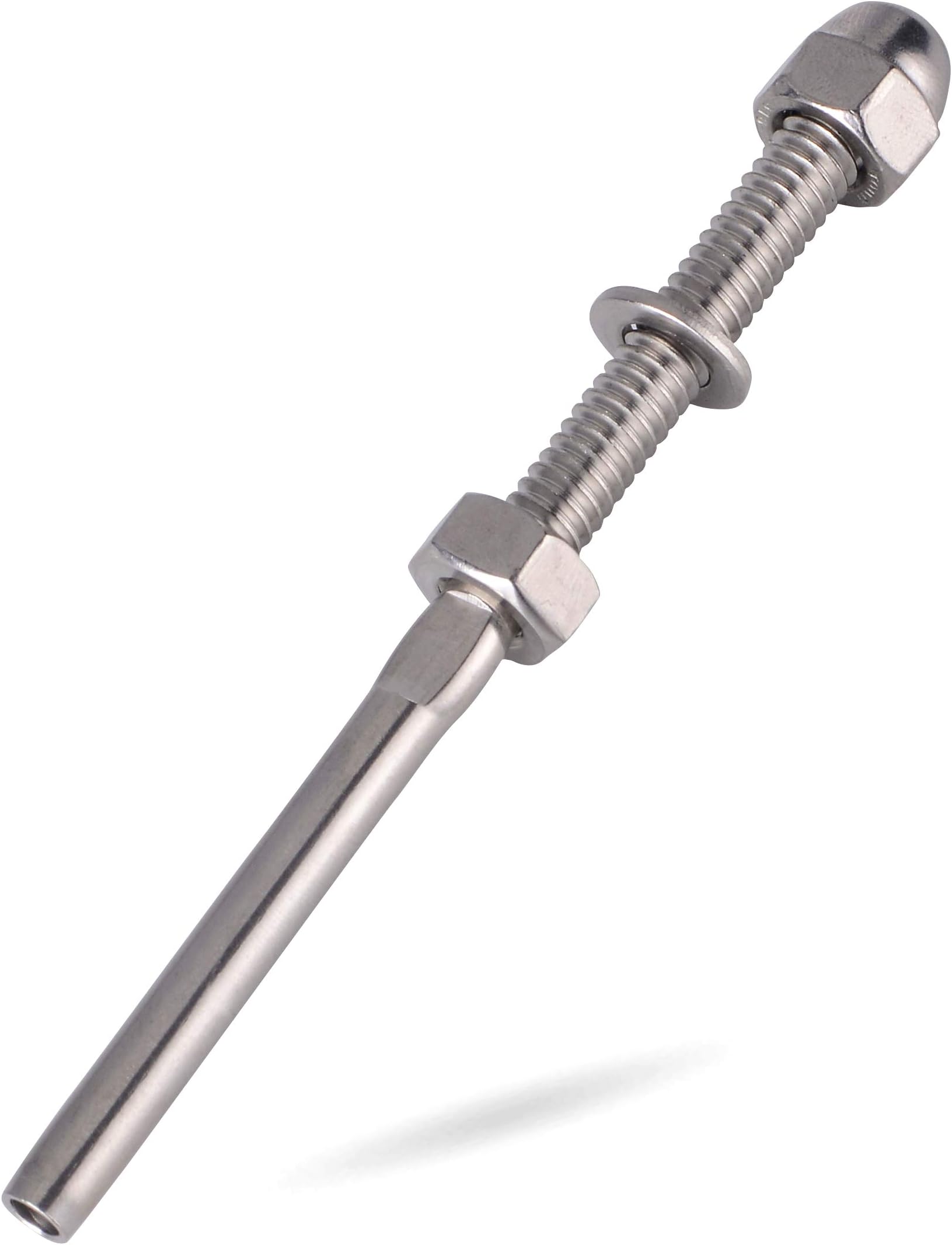 Senmit Threaded Terminal Stud End,for 1/8" Cable Deck Railing Hand Swage Stainless Steel T316 Marine Grade 10 Pack