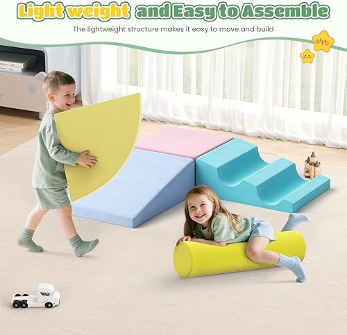 Miniatura 136 de Lischwert Bloques de escalada de espuma, juguetes de escalada suaves para niños pequeños, juego de espuma de 9 piezas para gatear y escalar con Verde
