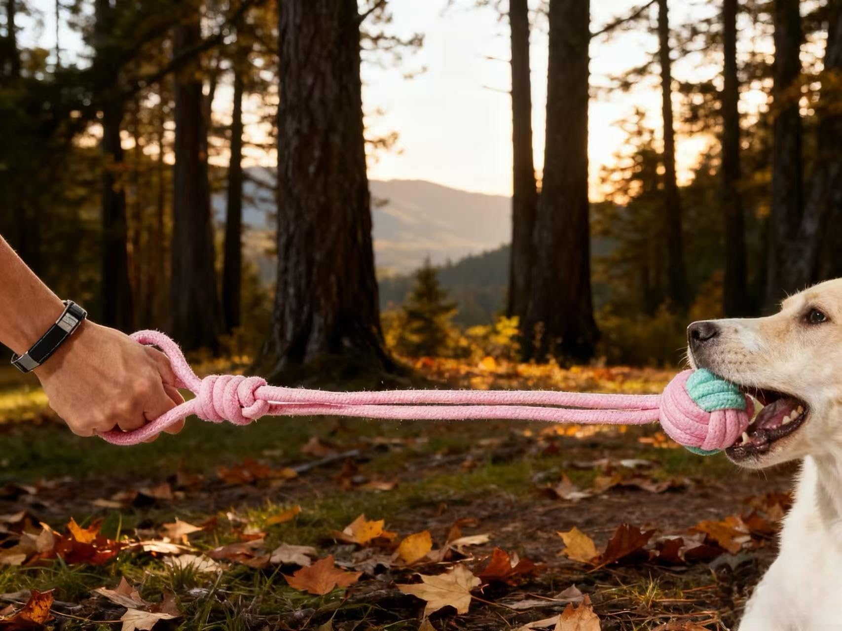 Hundespielzeug aus Seil für große Hunde, langlebiges Kauspielzeug für aggressive Kauer, rosa und grün, 33 cm, großes Hundespielzeug zum Kauen, Zerren und Zahnreinigung, 12 Stück