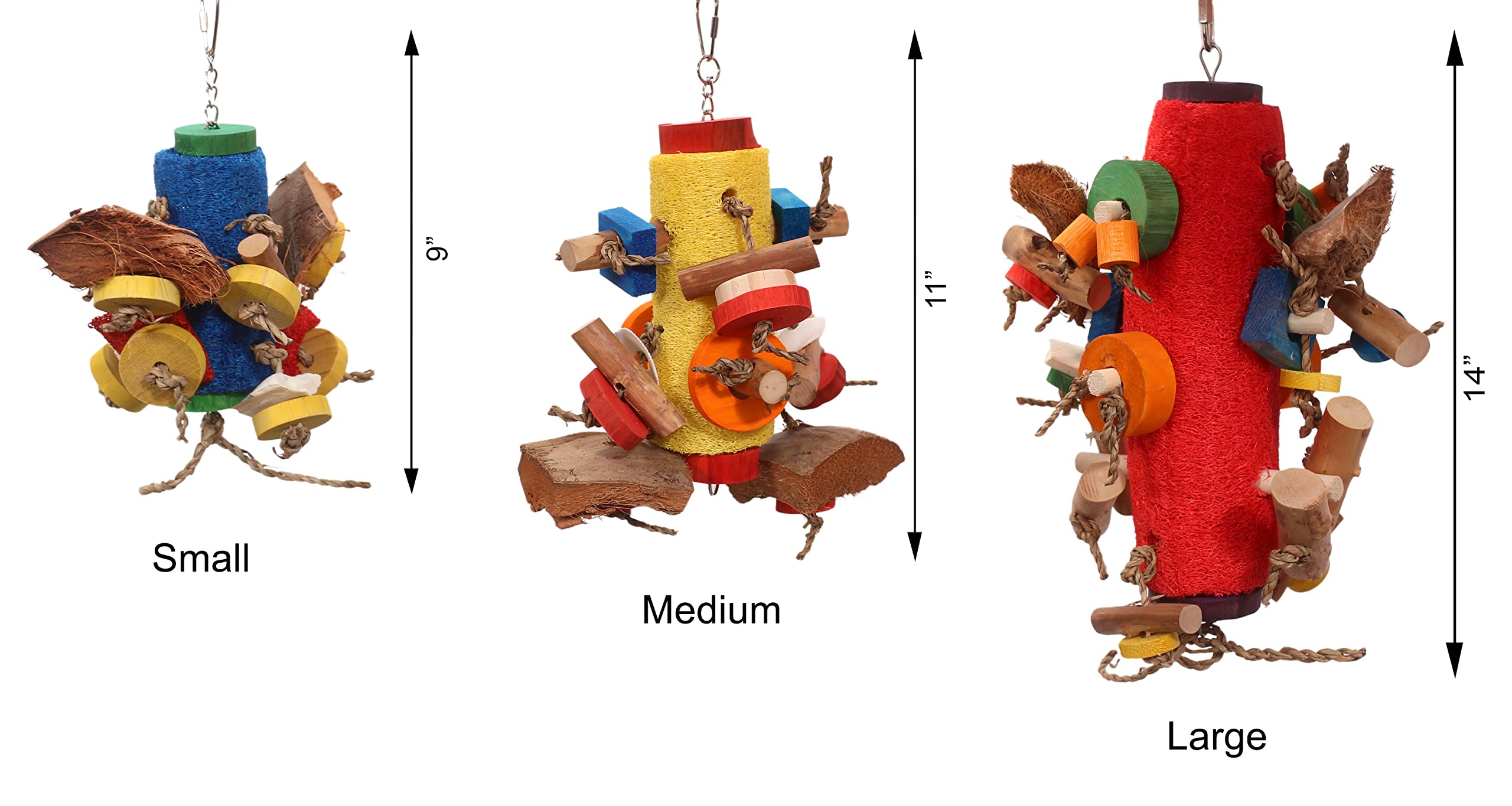 Loofah Parade - Shreddable Parrot Toy (Medium)