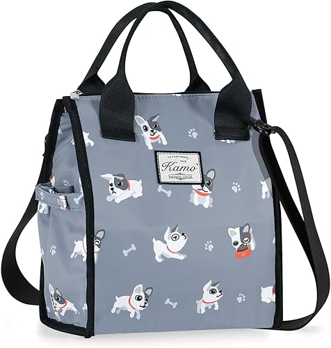 Kamo Bolsas de almuerzo para mujer, bolsa de almuerzo aislada, contenedor para el trabajo, viajes, playa, correa de hombro ajustable