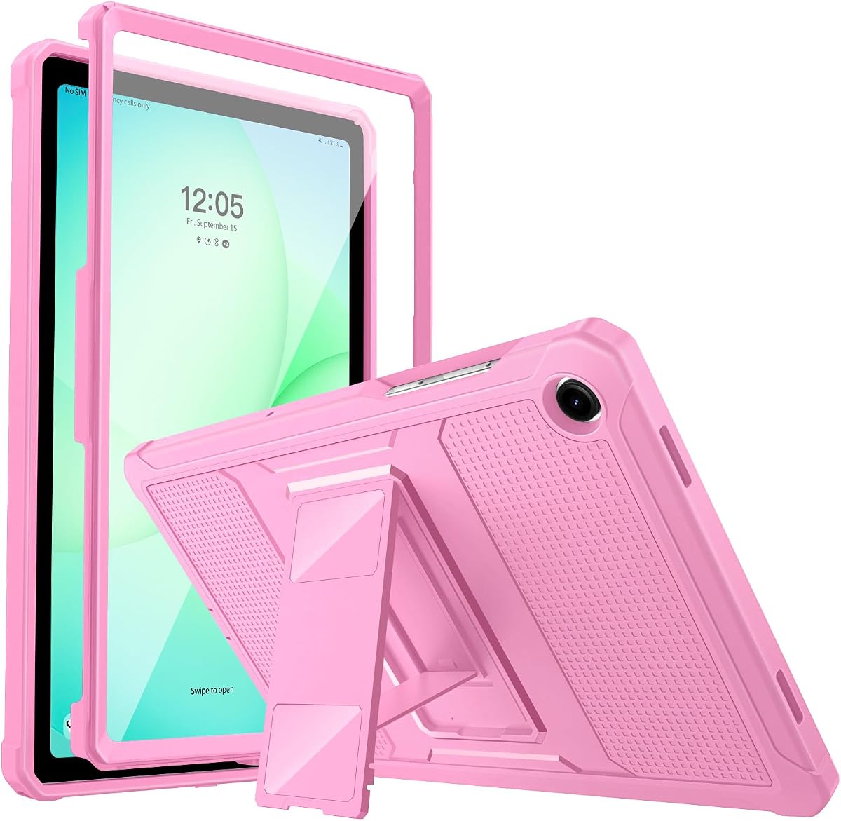 MoKo Shockproof Case Fit Samsung Galaxy Tab A11+ Plus/ A9+ 11 Inch | with Screen Protector, Heavy Duty Shockproof Protective Case, Peony