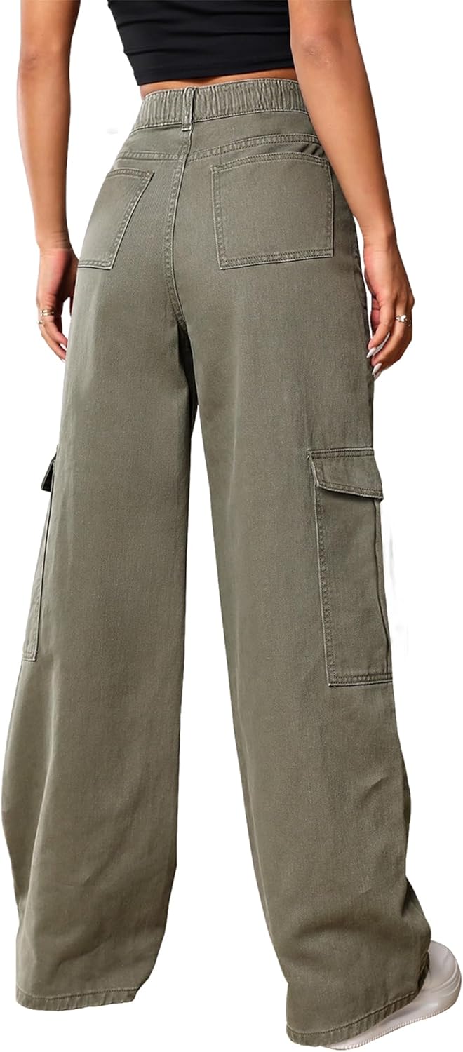 Cargo Pants Women High Waist Baggy Cargo Jeans Relaxed Fit Y2K Streetwear Pants Casual Combat Military Trousers. - Image 3