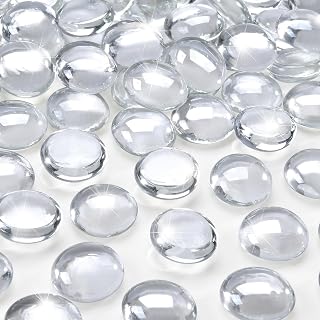 10 Pounds Crystal Clear Fire Glass Beads 3/4 Inch Firepit Gems for Fire Pit Table, Fireplaces, Fire Bowl, Garden Landscaping & DIY Crafts