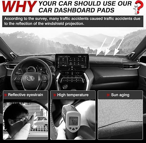 Vista 160 de Autorder Alfombrilla para tablero de instrumentos para Toyota 4Runner 1990-1995, accesorios para camioneta, cubierta de salpicadero, alfombrilla