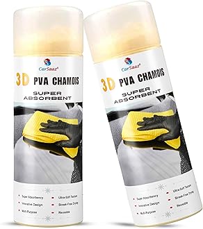 CAR SAAZ Polyvinyl Alcohol Super Absorbent PVA Chamois|Leather Towel for Car, Office, Home Cleaning|Absorption Chamois Capacity 250 Ml Water(43X32 Cm)(Pack of 2), White