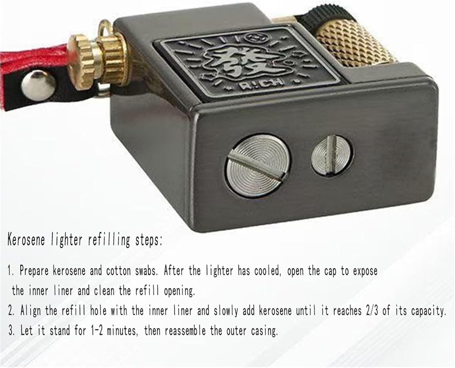 レトロな金属製灯油ライター、サイドローラー点火、コンパクトでポータブル、多機能ライター、屋内と屋外の両方での使用に適しており、男性へ