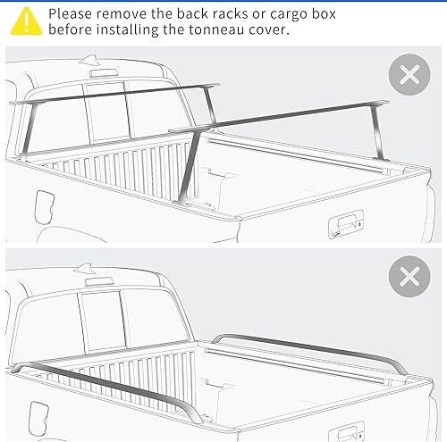 Miniatura 8 de oEdRo Cubierta enrollable suave para caja de camioneta compatible con Chevy SilveradoGMC Sierra 1500 2014-2019 (solo LegacyLimited 2019), 2015-2019