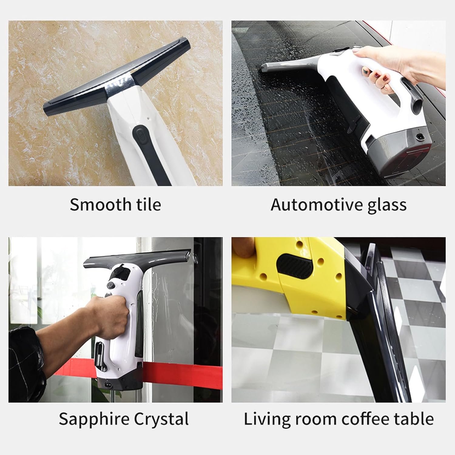 Window Vacuum Squeegee Cordless, 2000Pa Suction Cordless Handheld Cleaner with 280mm Wiper 150ml Tank 2200mAh Battery, Electric Cleaning Tool for Glass Shower Car Window