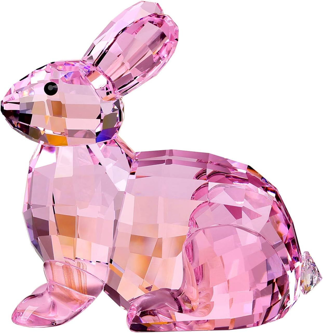 DOJOZ Crystal Bunny Rabbit Valentines Day Sweet Gifts Animal Collectible Cute Figurine Birthday Gifts Home Decor (Pink)