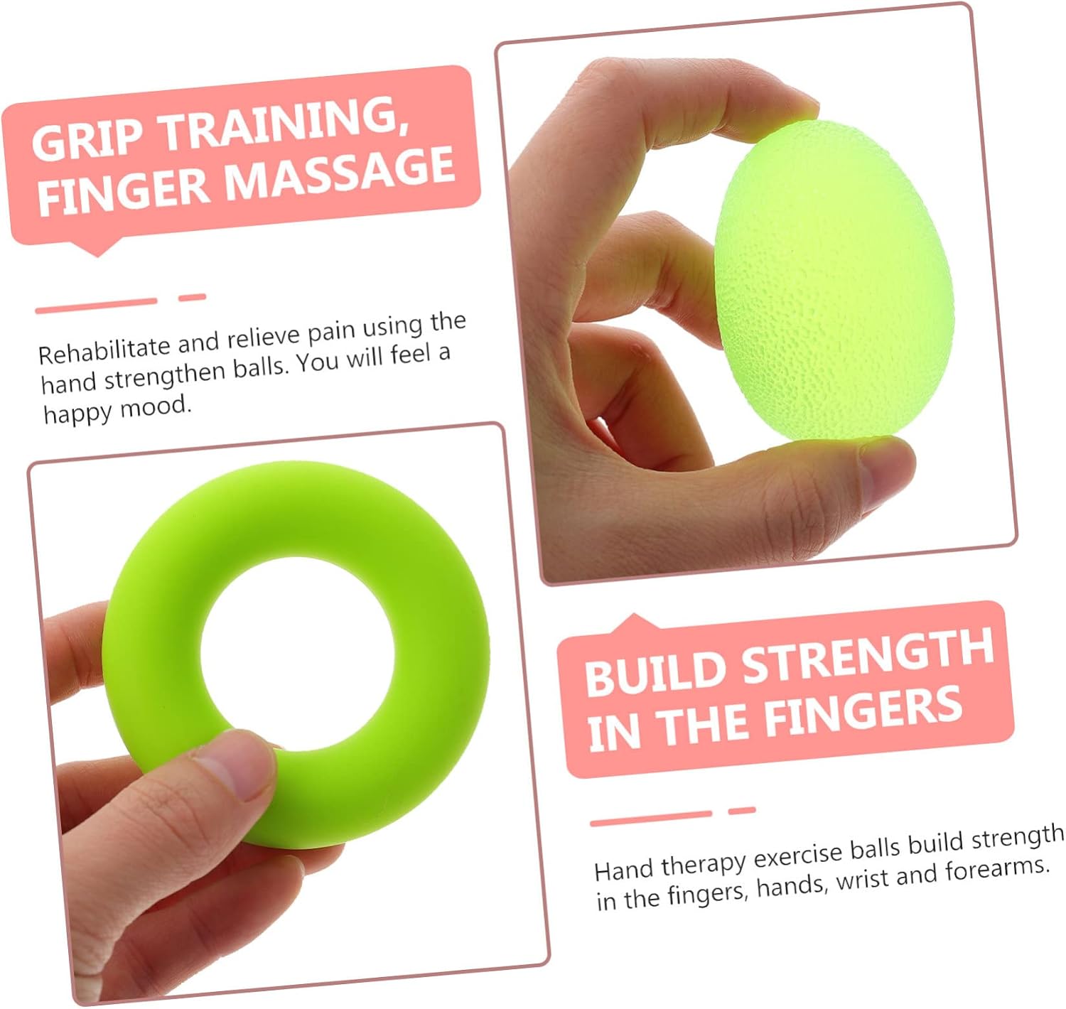 Ipetboom Grip Grip Balls Hand Therapy Stress Relief Balls Forearm Workout Equipment for Hand Strengthener Strength Trainer