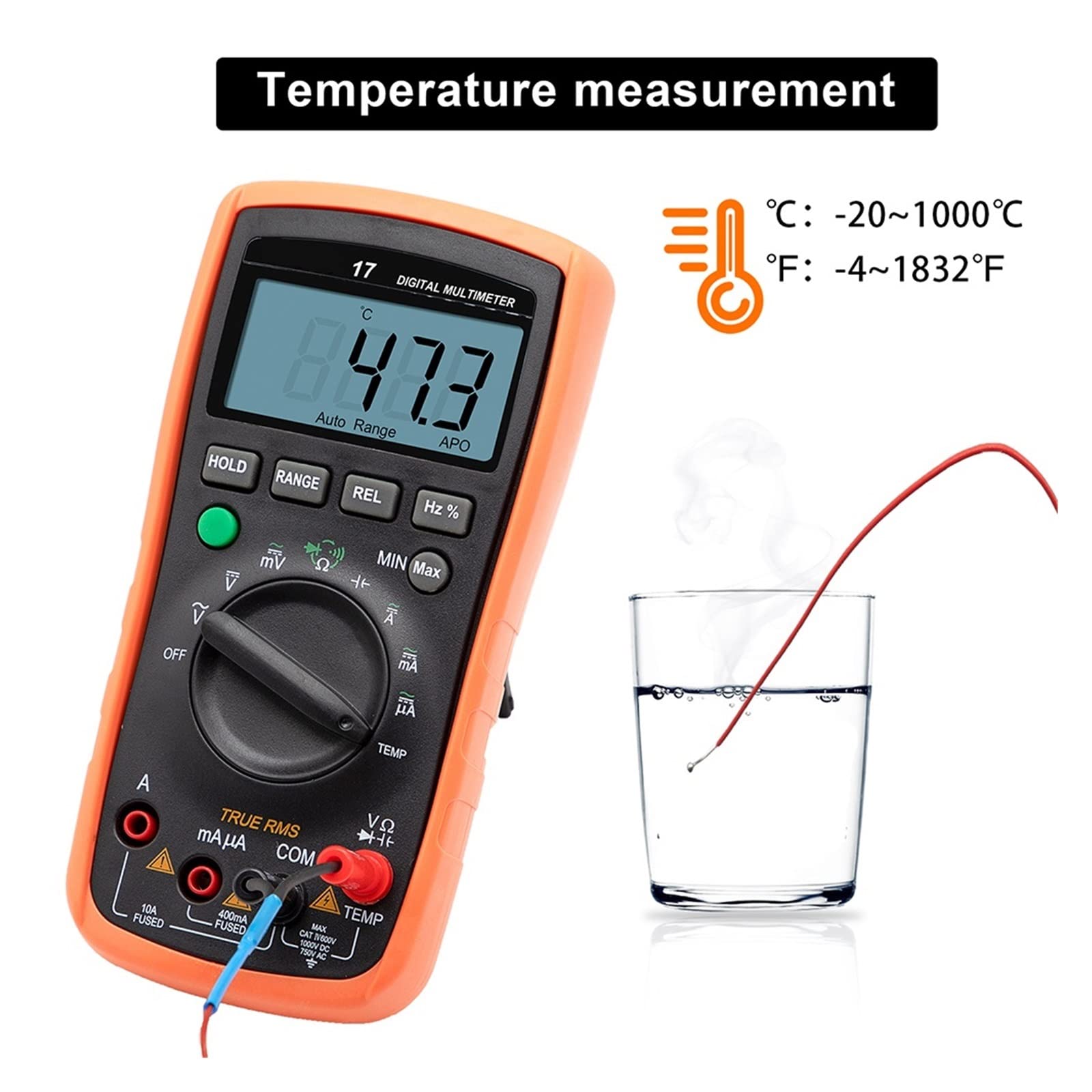 Multímetro Digital Inteligente Recargable Multímetro Digital 4000 recuentos Smart Multimetro Tester Ohm Capacitancia Medidor de Voltaje