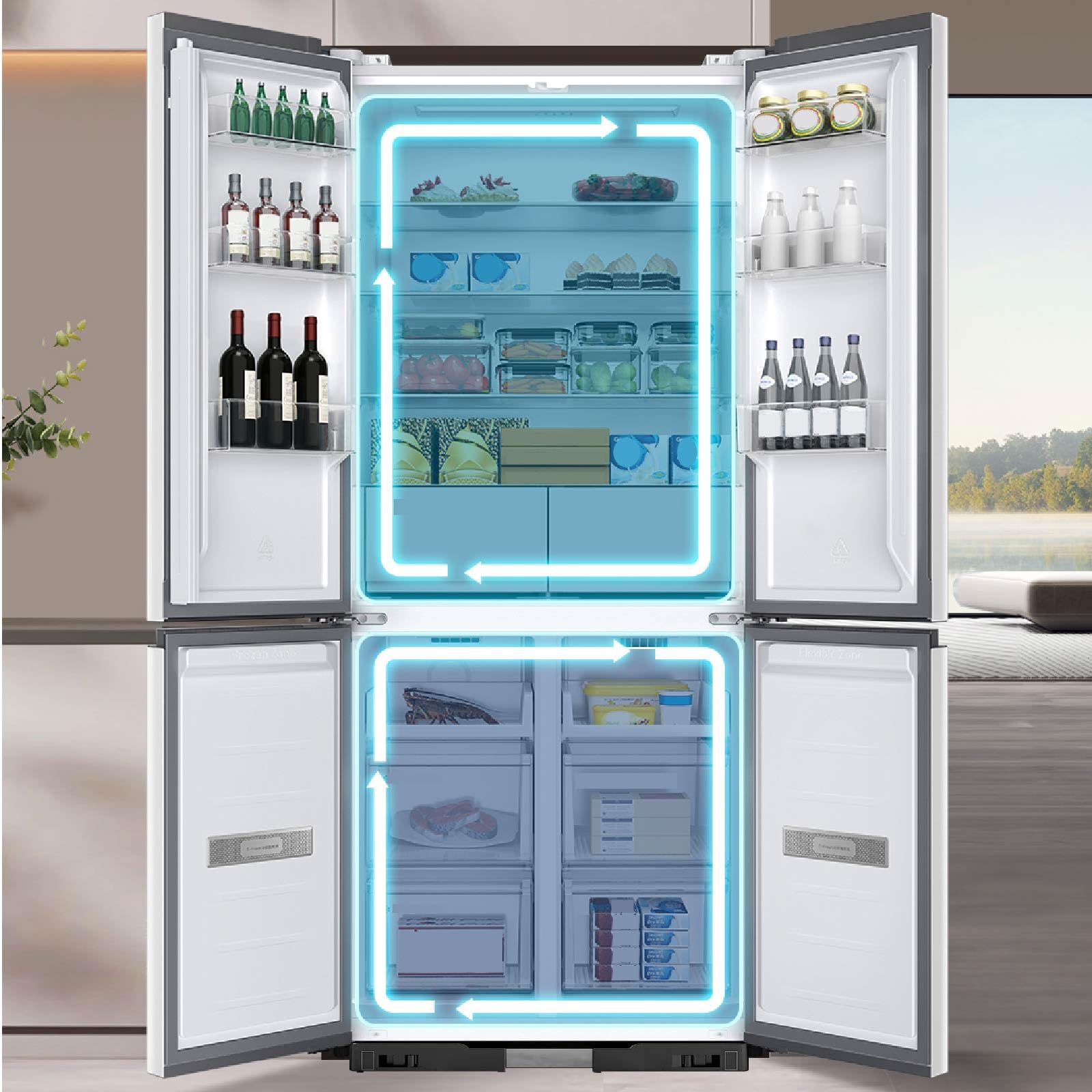Mini Kühlschrank Sockel Höhe 4cm Untergestell für Kühlschrank Sockel spülmaschine Gefriertruhe Gefrierschrank Küchenschrank(Einstellbare 42-65cm)-Grau