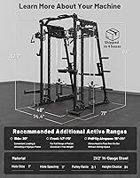Vista 8 de Mikolo M4 2.0 Smith Machine, 2200lbs Squat Rack with LAT-Pull Down System & Cable Crossover Machine, Training Equipment with Leg Hold-Down Attachment