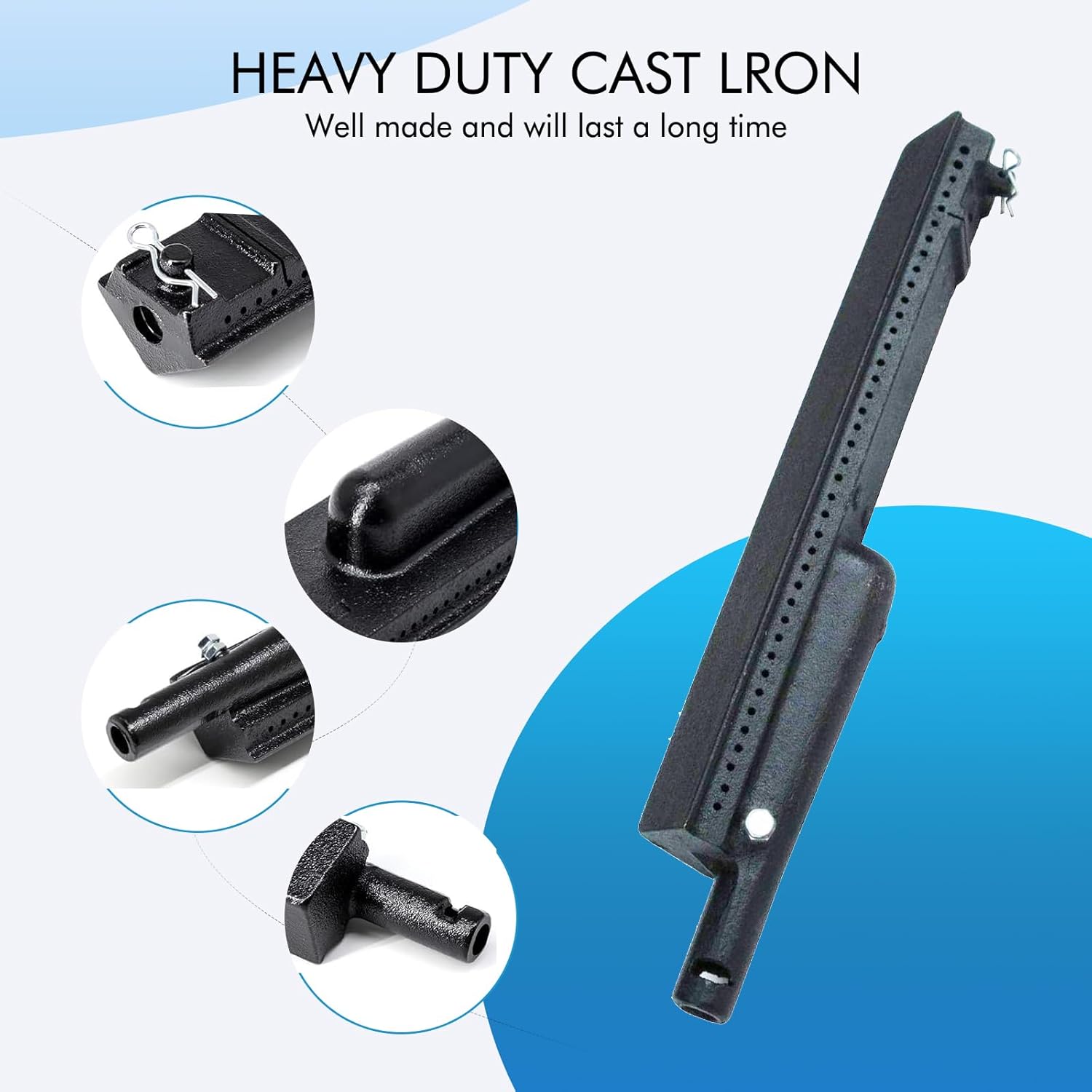 Shengyongh CC24901 and SS94011(3-Pack) 15" Stainless Steel Heat Plate and 13 3/4” Cast-Iron Burner for Charbroil 463240804, 463240904, 463241704