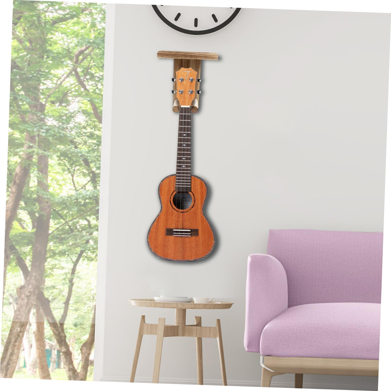 Gancio per Mandolino e Ukulele in Legno 2 Pezzi, a Parete | Rimuovibile Facilità, Soluzione per Negozio di Chitarre, Adatto anche Appartamento Compatto