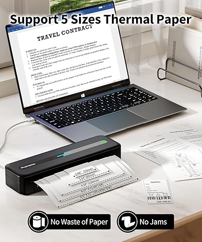 Vista 35 de Phomemo Impresoras portátiles inalámbricas para viajes, impresora térmica sin tinta Bluetooth M832, compatible con letras estadounidenses de 8.5 x