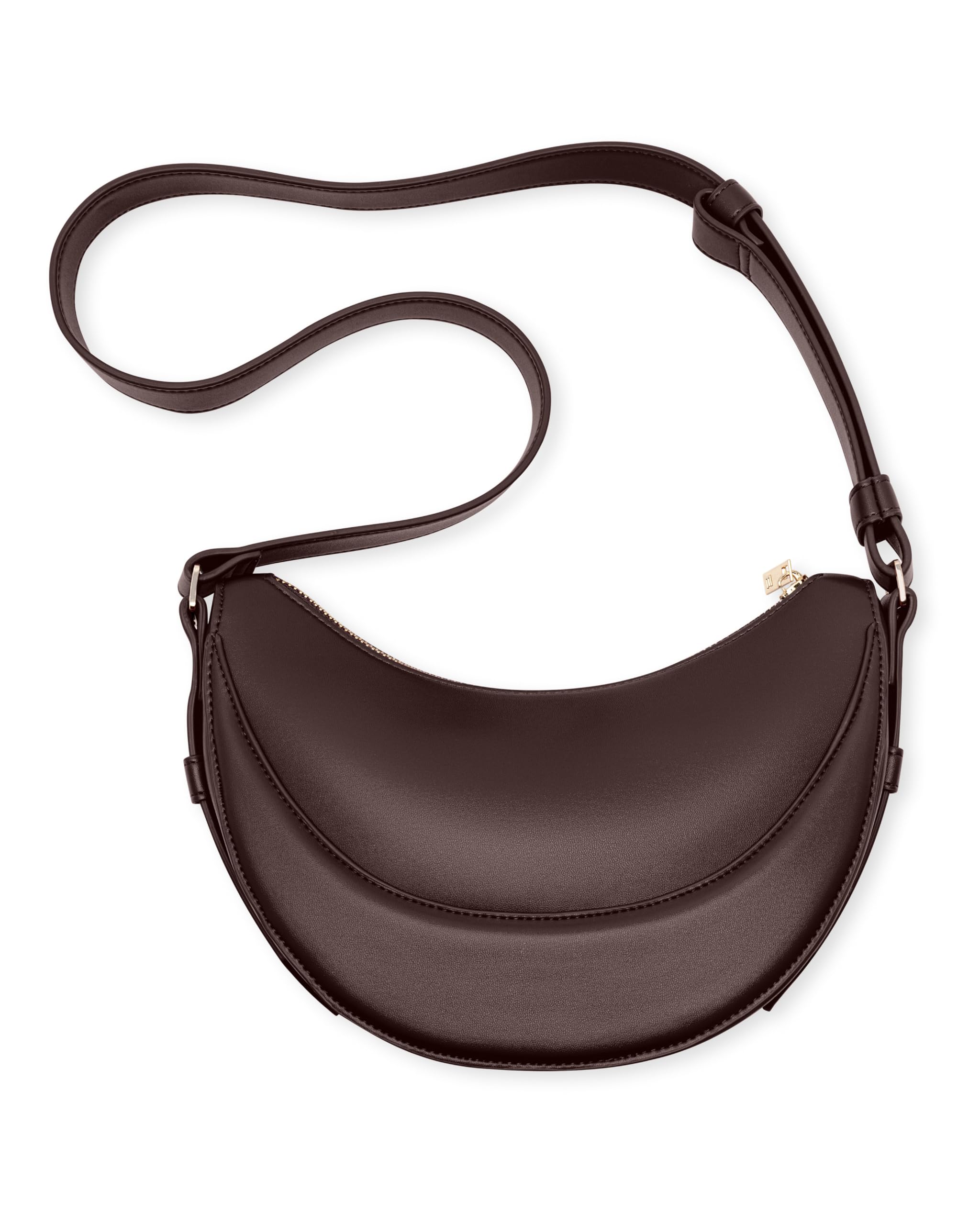 Expatrié Bolso de Hombro Mujer - Livia - Half Moon Bag - Bolso Bandolera con Diseño de Media Luna - Cuero Vegano - Repelente al Agua